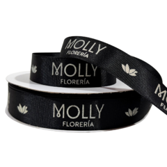 Listón Impreso Personalizado 22mm / 45Mts Negro - comprar en línea