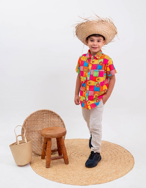 Camisa Junina Flor Pink - comprar online