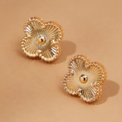 Brincos trevo quatro folha dourado - comprar online