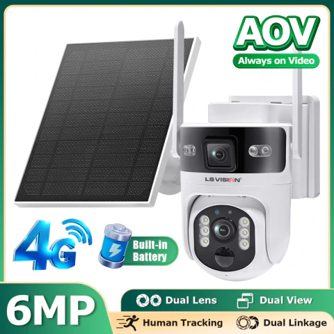 Cámara Seguridad Solar Ls Vision 4g Domo Exterior 6mp Aov