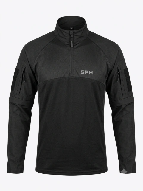 Remera Táctica Sph Multitextura Outdoor Pesca Kayak Ripstop Negra