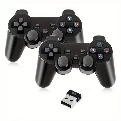 Kit 2 Controles Sem Fio 2.4GHz – Gamepad USB Plug & Play para PC