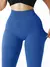 Feminino cor sólida cintura alta simples yoga fitness diário com nervuras espo - comprar online