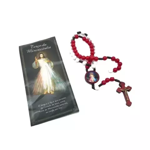 Terço da Misericórdia- 8mm liso com folheto