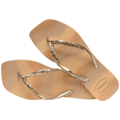 HAVAIANAS SLIM SQUARE GLITTER PARTY DOURADO - Loja dos Chinelos