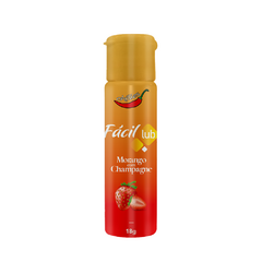 Fácil Lub Gel Lubrificante Beijável Pimentas Sabores 18g Sabor:Morango com Cha