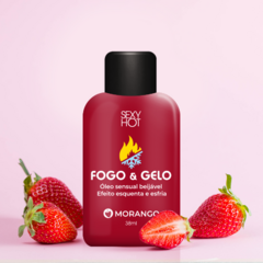 FOGO E GELO Óleo beijável Morango (Esquenta/Esfria) - 38ml na internet