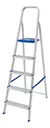 Escalera De Aluminio Tijera Plegable Mor 5103 5 Escalones 120kg Color Plateado - comprar online