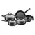 Batería Cocina Olla Cacerola Aluminio Antiadherente Safira 5p Mta Color Grafito - comprar online