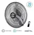 Ventilador De Pared Liliana Vwc2016 Con 3 Palas De Metal Color Plateado Estructura Color Negro, 20 De Diámetro 220v - tienda online