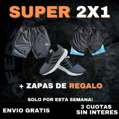 Super Promoción: 2 Short Premium Con calza + zapatillas Adidas Galaxy - comprar online