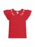BLUSA INFANTIL VERMELHA COM BORDADO DE FLORES MUNDI BRANDILI - comprar online