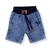 Bermuda jeans para bebê com ribana na cintura