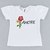 Blusa Infantil "Primo Amore" com Bordado de Flor Vermelha