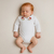 Body Manga Longa Infantil com Gola Boneca e Bordado de Cogumelos - comprar online