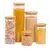 Kit 5 potes de vidro com tampa de bambu herméticos redondos - comprar online