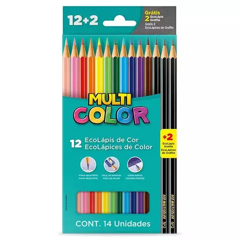 Lápis de Cor Multicolor 12 Cores