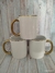 Tazas con asa y borde dorado