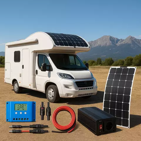 Kit Solar 500W p/ Motorhome – Iluminação, Geladeira e Micro-ondas