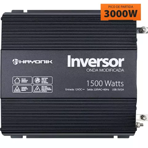 Inversor de Onda Modificada Hayonik MSW1115 1500W 12V/127V USB