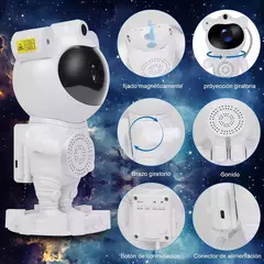 Velador Proyector Astronauta Geotek Parlante Bluetooth Luz Galaxia Estrellas - tienda online