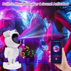 Velador Proyector Astronauta Geotek Parlante Bluetooth Luz Galaxia Estrellas - tienda online