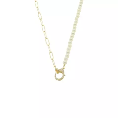 Chocker pérola e elos