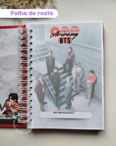 Caderno Personalizado - COLEÇÃO BTS ARIRANG - vermelho - loja online