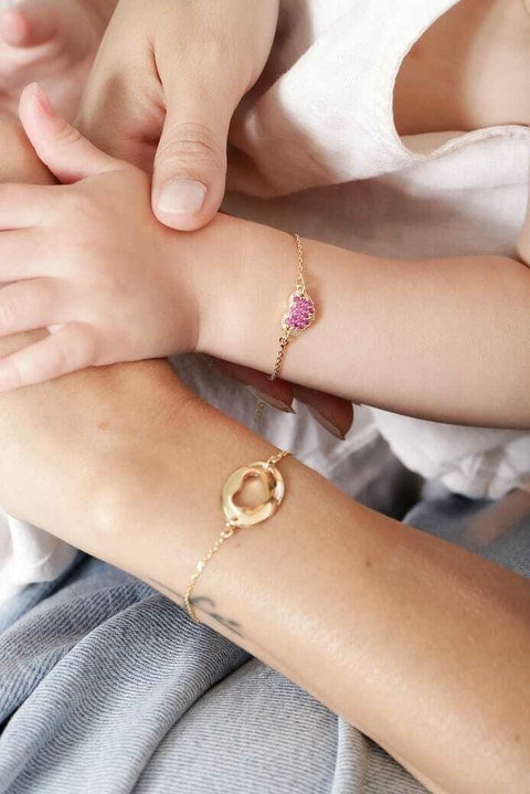 Pulseira dupla coração - tal mãe, tal filha