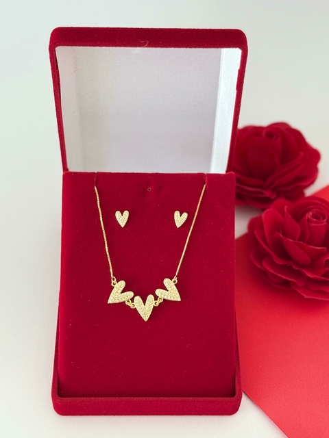 Conjunto três corações