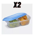Combo X2 Contenedor Hermetico Taper Rectangular C/división - comprar online
