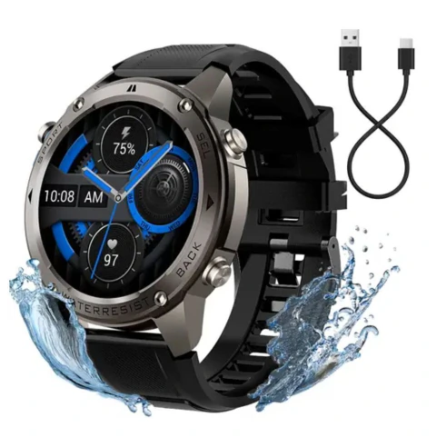 Reloj Smartwatch Tactico Gadnic Pantalla 1.32 360x360 GPS Bateria 300 mAh 15 Dias IP68 128Mb RAM 2M