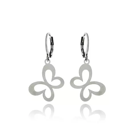 BRINCO ARGOLA ARTICULADA DE BORBOLETA VAZADA (AÇO INOX 14MM)