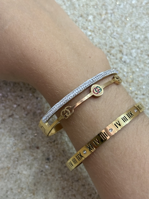 Pulseira gucci aço inoxidável
