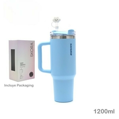 Vaso térmico Skora 1200 ml con manija y bombilla - comprar online