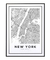 Quadro Decorativo Mapa de Nova York