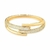 Bracelete Quatro Voltas Liso E Cravejado Folheado A Ouro - comprar online