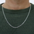 Corrente Masculina Elos Retangulares 1x1 em Prata 925 - Prataê