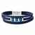 Pulseira Em Couro Legitimo Três Voltas Azul Aço Inoxidável - comprar online