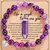 Conjunto ametista coluna hexagonal colar e pulseira