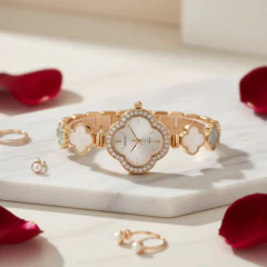 Relógiodia Dos Namorados Pulseira Feminino Luxo Rose Dourado - comprar online