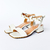Bia - Sandália Salto Baixo Off White Com Spikes Dourados - comprar online
