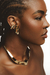 BRINCO EARHOOK VERTICE FACETADO DOURADO - comprar online