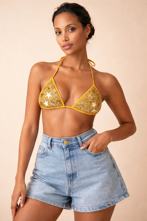 Top Espelho Estrela Dourado