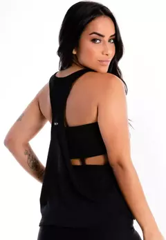 Blusa Com Cropped Tomara que Caia Feminina Preta Lisa LX289 na internet