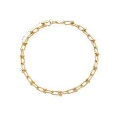 Colar Dourado Chocker Corrente Elos Largos