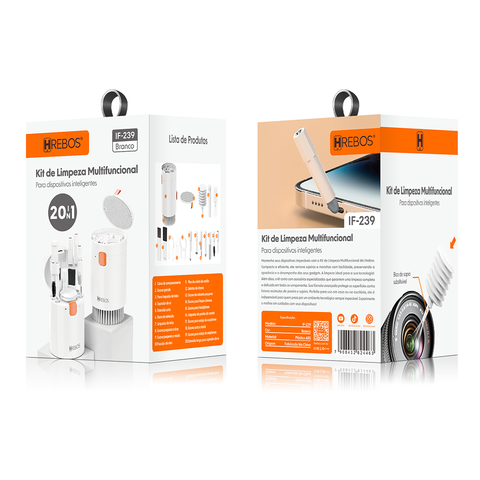 Kit de Limpeza Multifuncional para Teclados e Fones - Hrebos