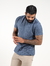 Camisa Básica Azul Texturizada - loja online