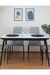 Mesa De Comedor Rectangular 160 Simil Marmol Patas Negras - Zala Deco