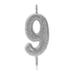 VELA GLITTER PRATA NUMERO 00 - 9